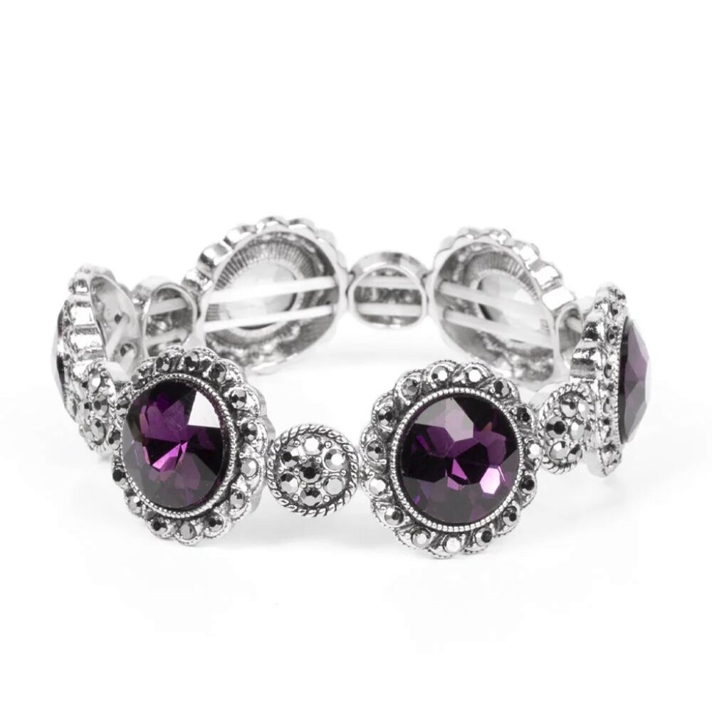 Paparazzi Jewelry Accessories - Palace Property​ - Purple  Bracelet - Vintage - Picture 2 of 4